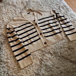 Rails Striped Beige and Black Cardigan
